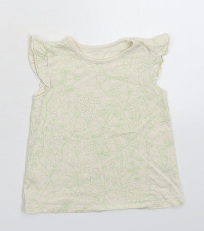 George Girls Yellow Floral  Basic T-Shirt Size 12-18 Months