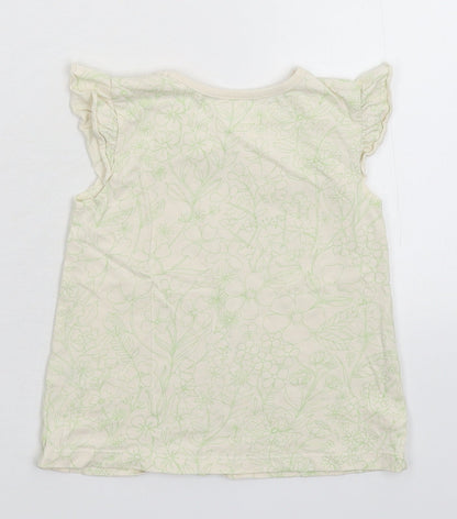 George Girls Yellow Floral  Basic T-Shirt Size 12-18 Months