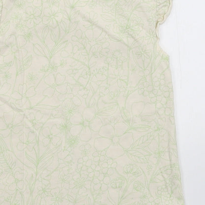 George Girls Yellow Floral  Basic T-Shirt Size 12-18 Months