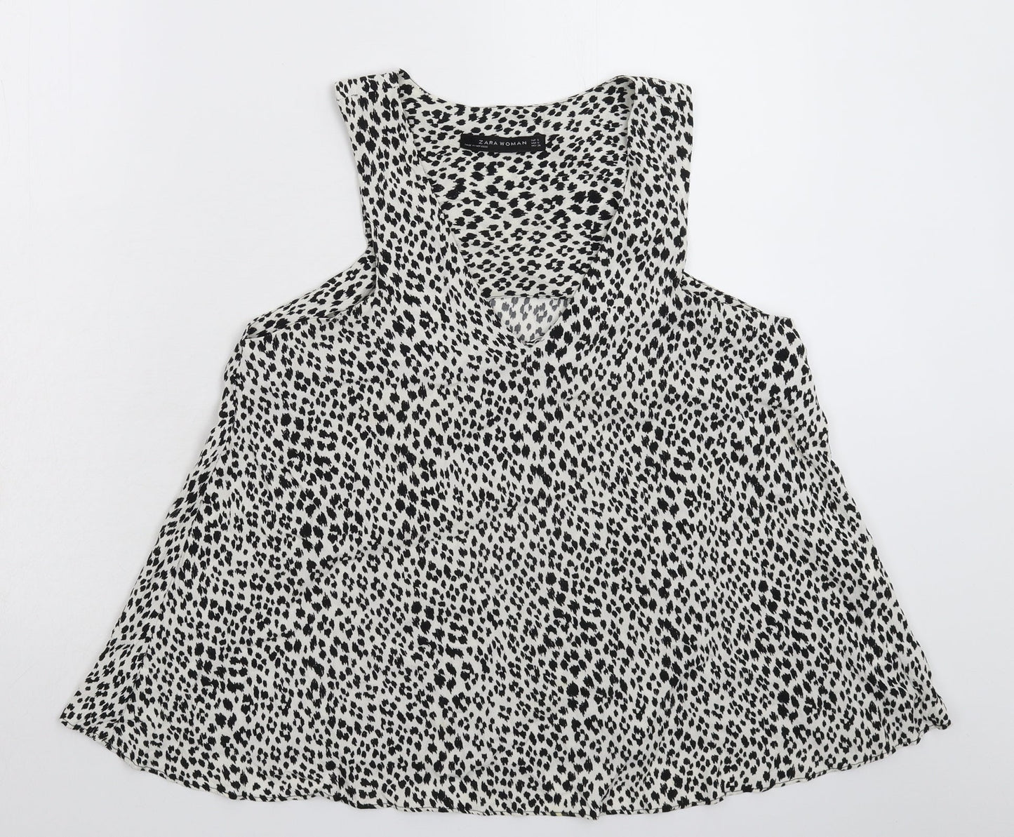 Womens UK Size S Zara Multicoloured Basic Blouse
