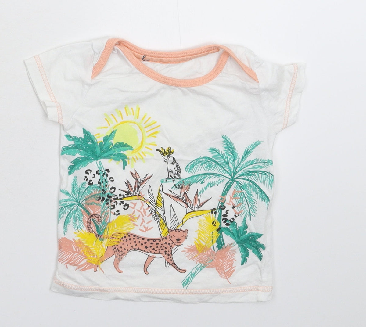 Front view of Avon Baby White Basic T-Shirt, size 18-24, Months