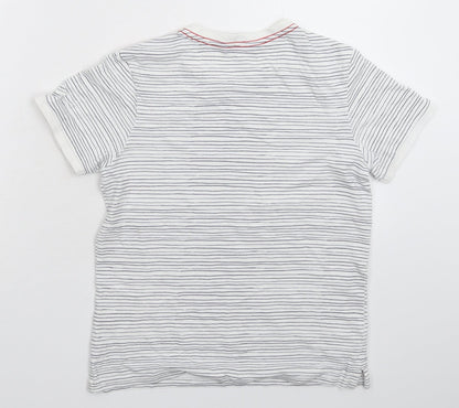 George Boys White Striped  Basic T-Shirt Size 10-11 Years