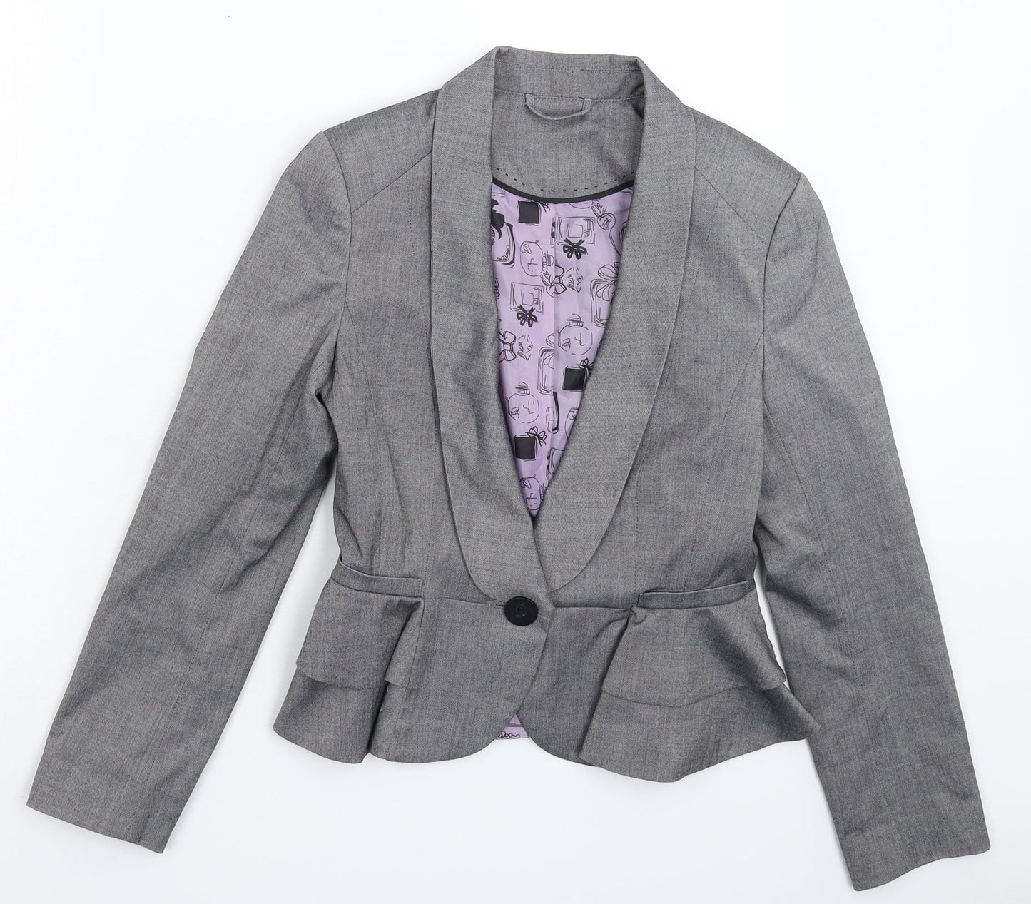 New Look Womens Grey   Jacket Suit Jacket Size 10