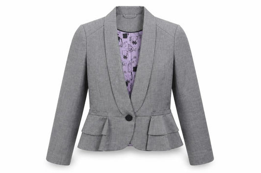 Womens UK Size 10 New Look Regular Grey Suit Jacket
