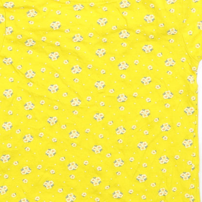 Primark Girls Yellow Floral  Basic T-Shirt Size 6-7 Years