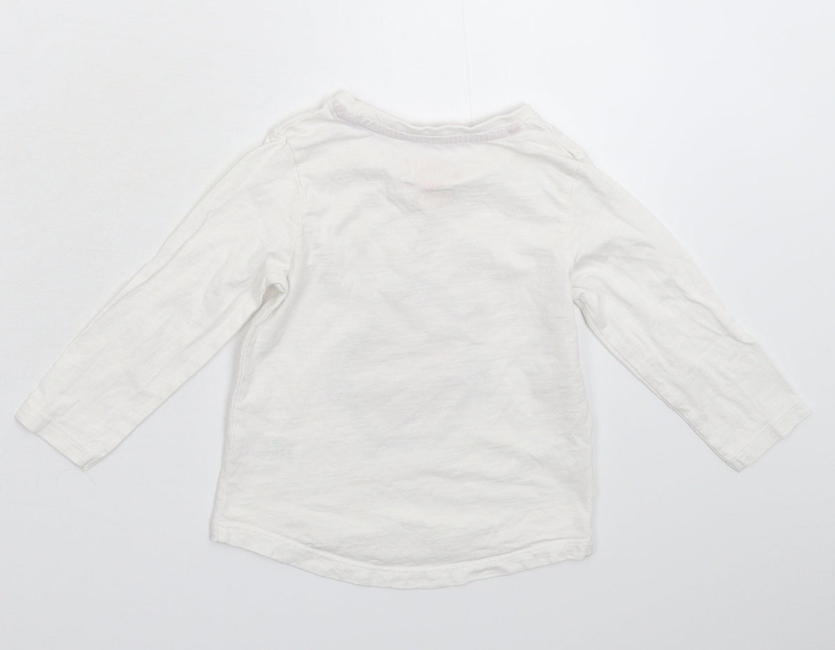 Back view of Matalan Baby White Basic T-Shirt, size 12-18, Months