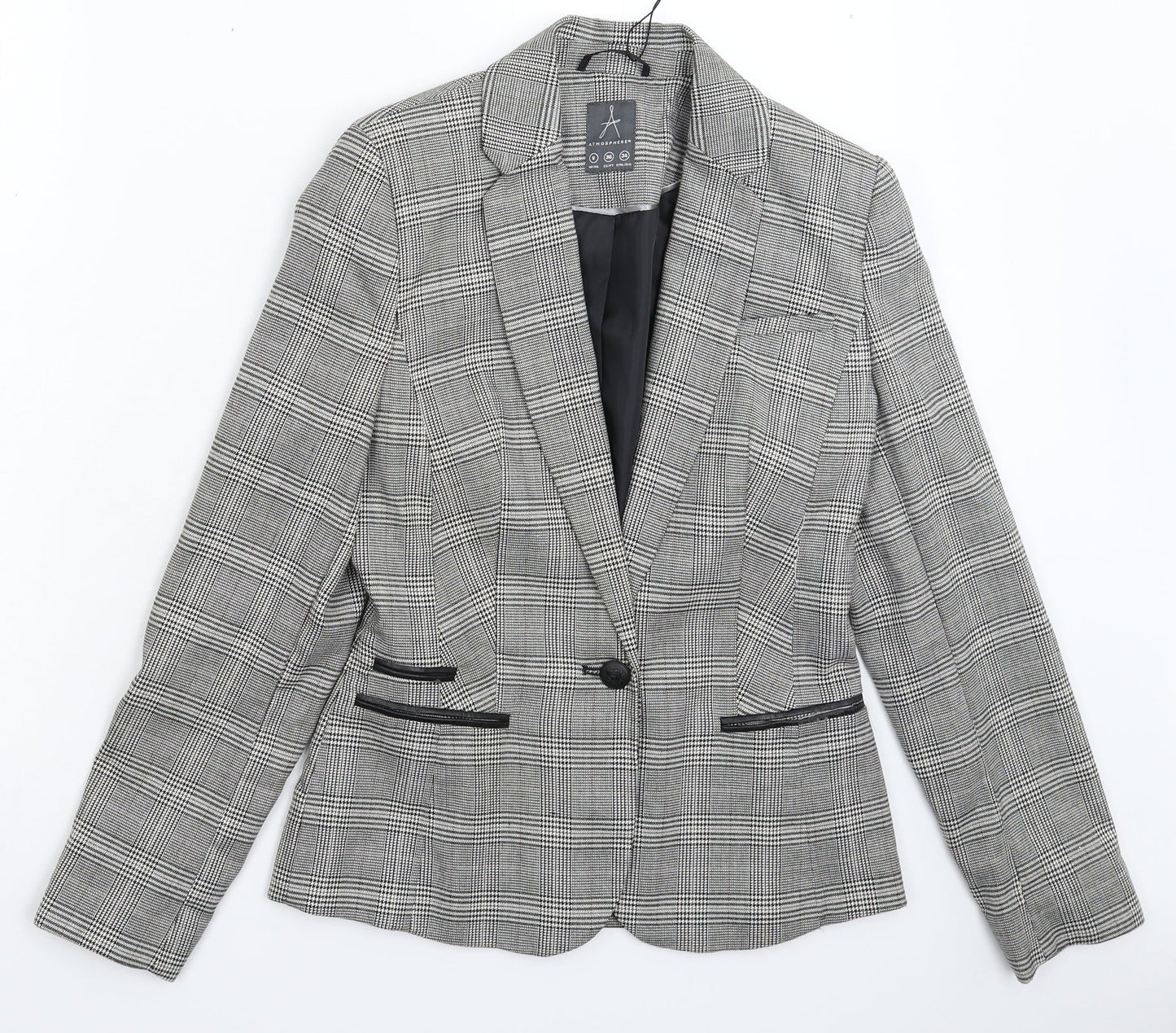 Atmosphere Womens Grey Check  Jacket Suit Jacket Size 8