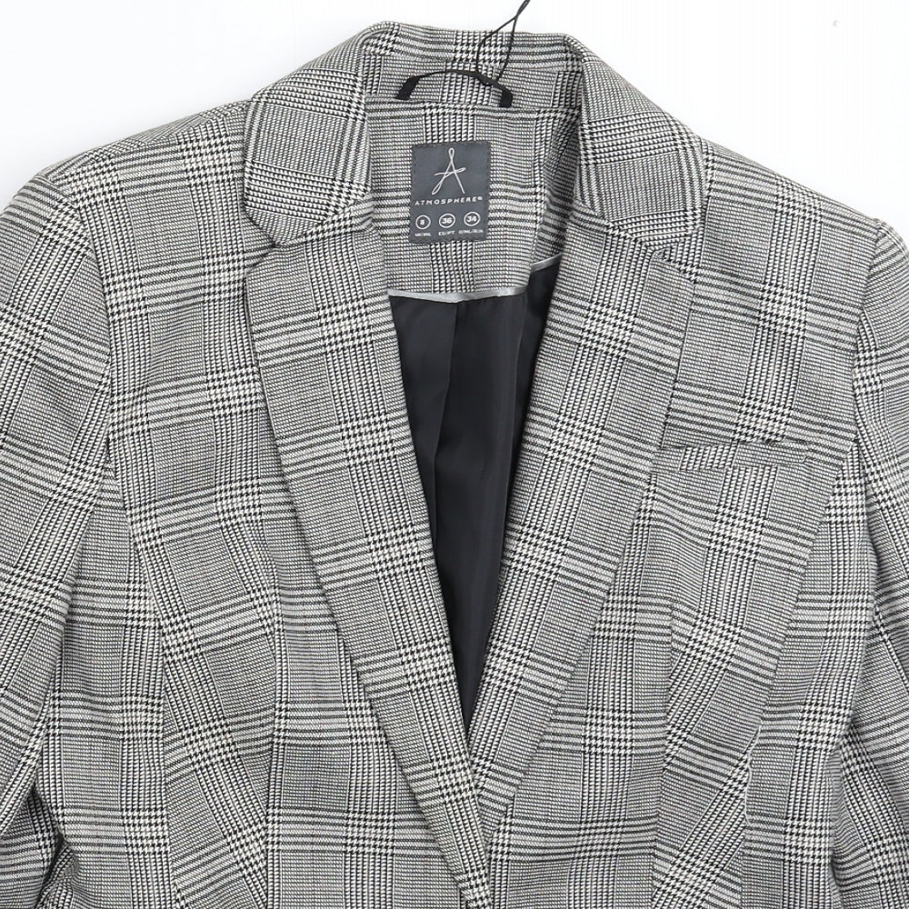 Atmosphere Womens Grey Check  Jacket Suit Jacket Size 8