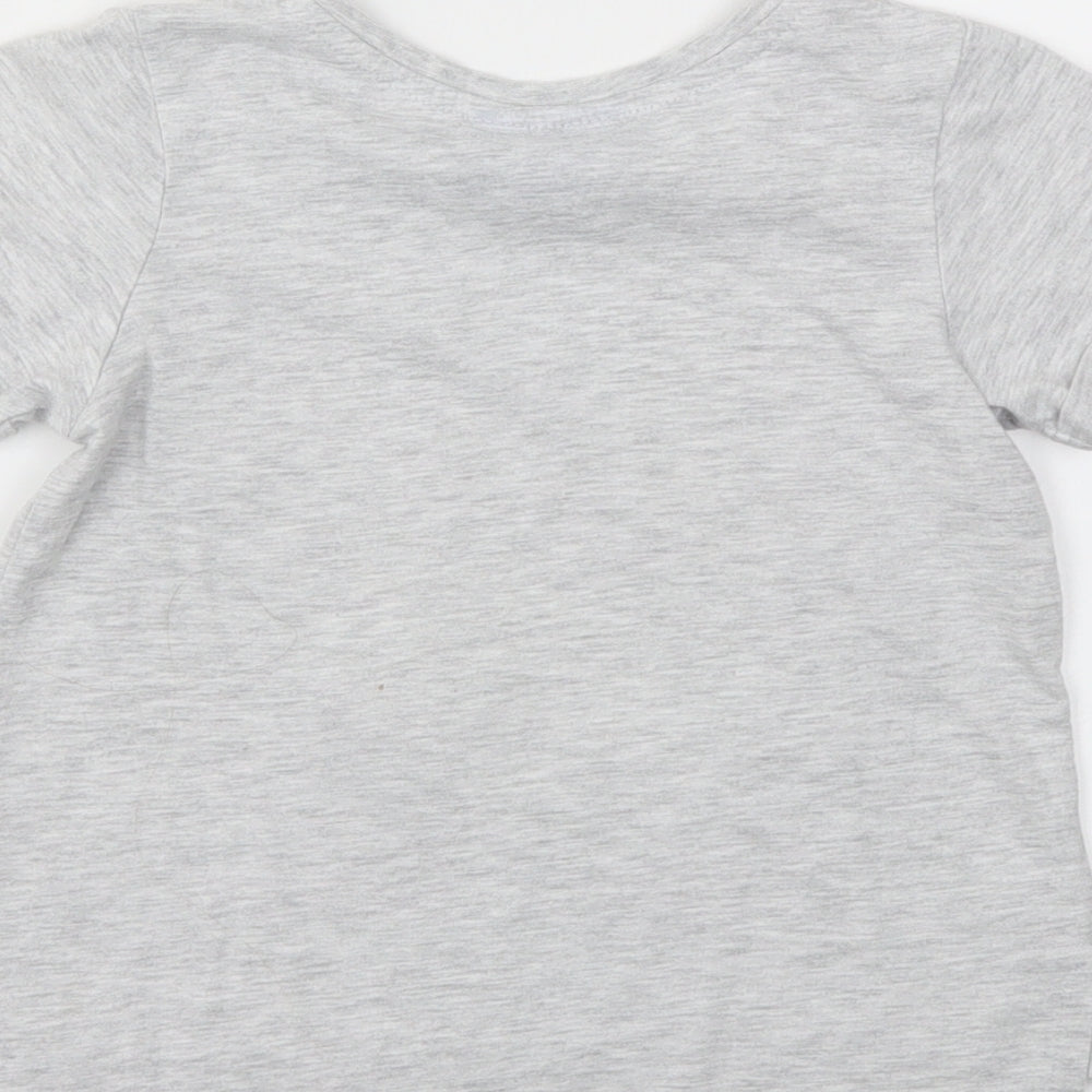 Disney Girls Grey Animal Print  Basic T-Shirt Size 3-4 Years