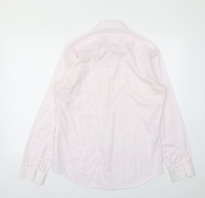 Mens UK Size 15.5 M&S Pink  Button-Up Long Sleeve Casual Shirt