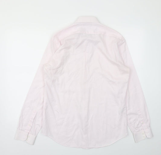 Mens UK Size 15.5 M&S Pink  Button-Up Long Sleeve Casual Shirt