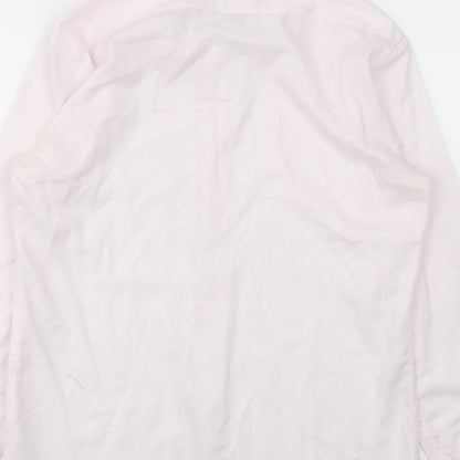 Mens UK Size 15.5 M&S Pink  Button-Up Long Sleeve Casual Shirt