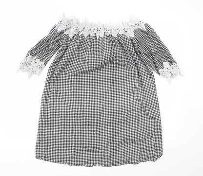 Select Womens Black Check  Fit & Flare  Size 12