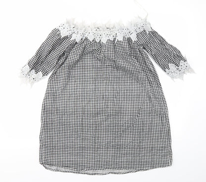Select Womens Black Check  Fit & Flare  Size 12