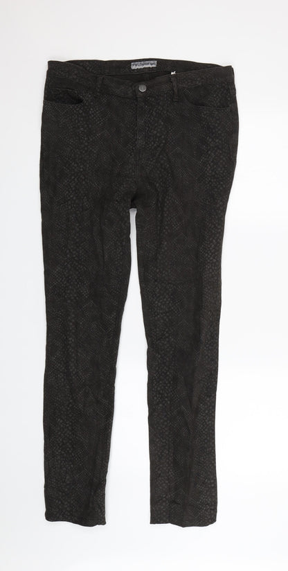 DPM  Womens Black Animal Print Denim Skinny Jeans Size 32 L29 in - Snake Print