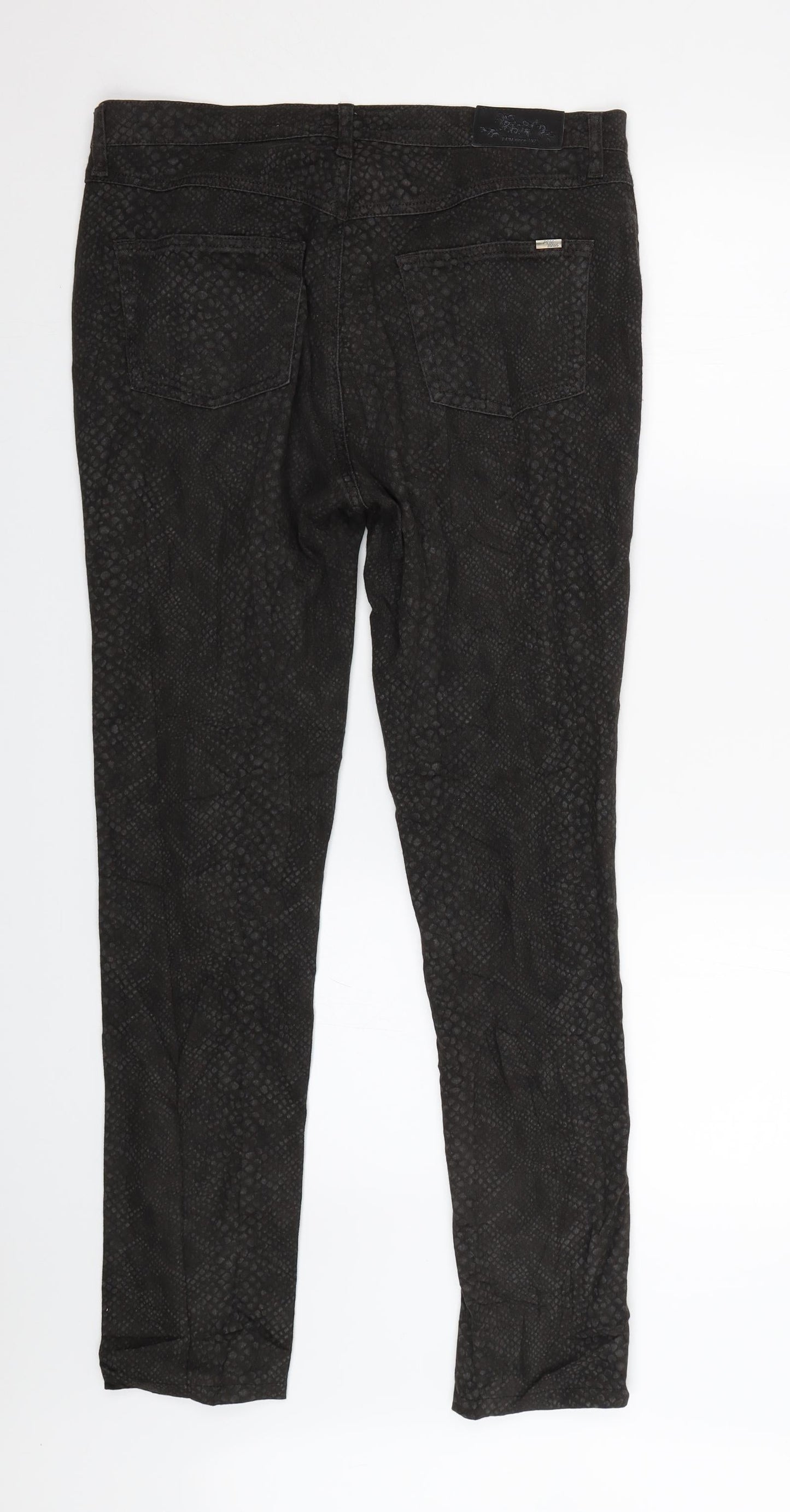 DPM  Womens Black Animal Print Denim Skinny Jeans Size 32 L29 in - Snake Print