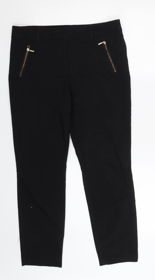 Womens UK Size 12 Papaya Regular Fit  Black Trousers