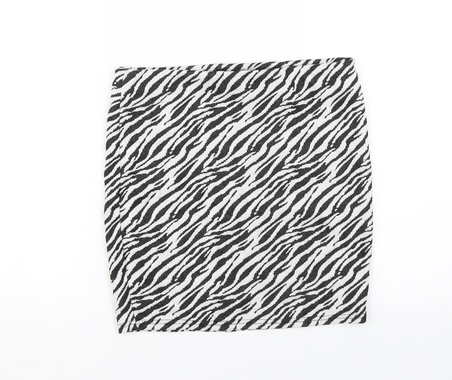 Primark Womens White Animal Print  Straight & Pencil Skirt Size 10  - Zebra