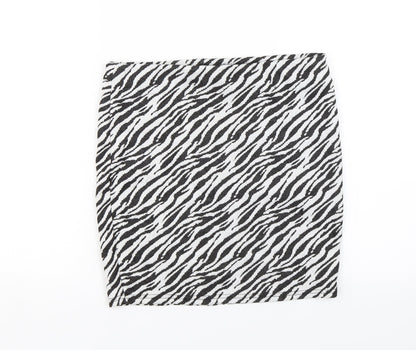 Primark Womens White Animal Print  Straight & Pencil Skirt Size 10  - Zebra