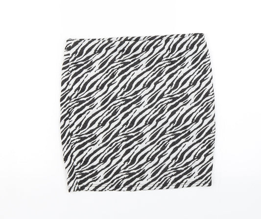 Primark Womens White Animal Print  Straight & Pencil Skirt Size 10  - Zebra