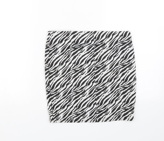 Primark Womens White Animal Print  Straight & Pencil Skirt Size 10  - Zebra