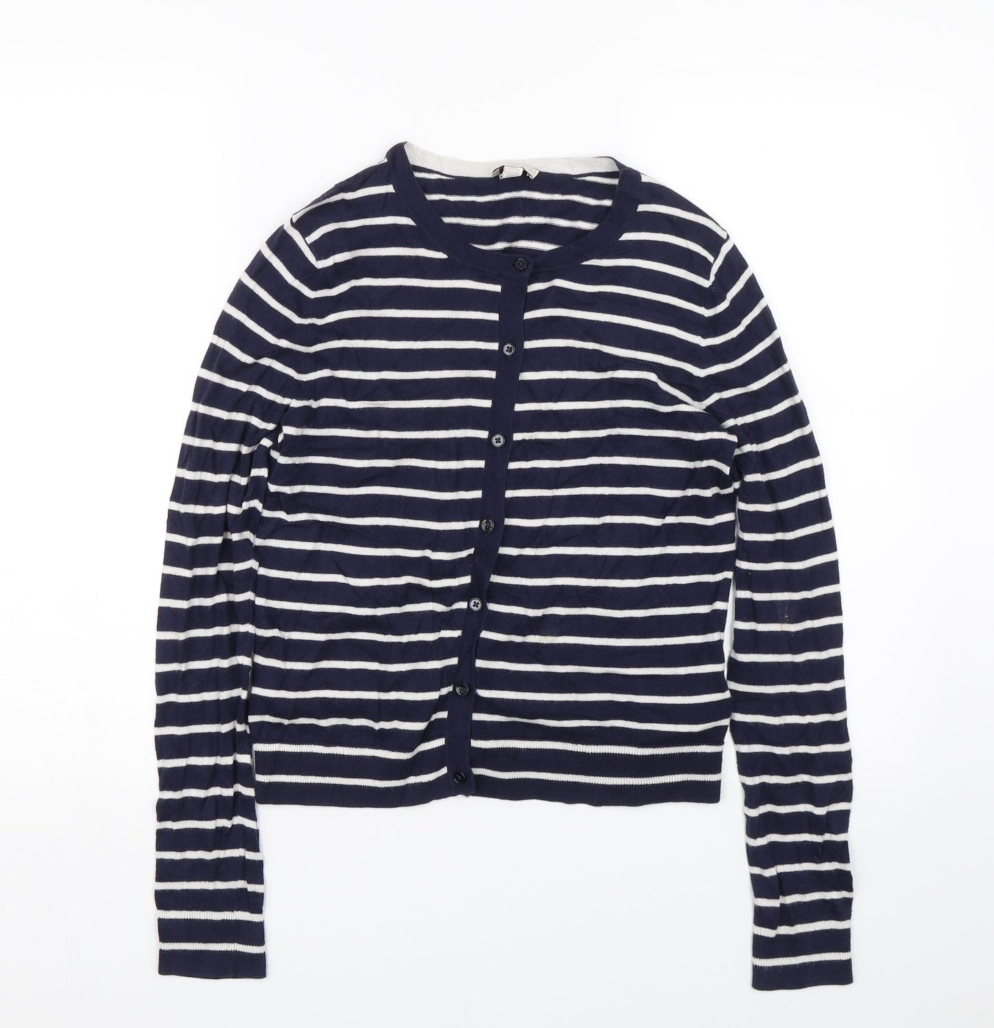 Gap Womens Blue Striped  Cardigan Jumper Size S