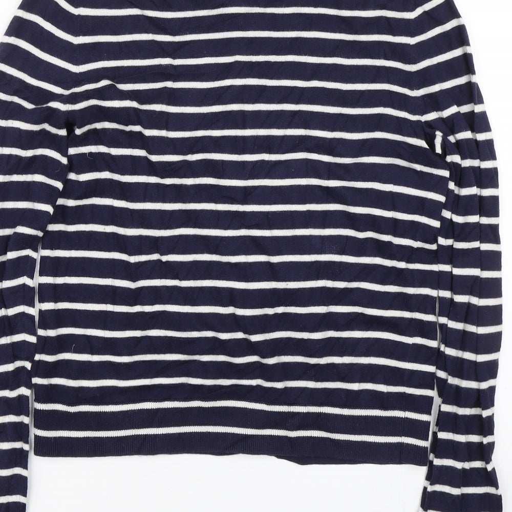 Gap Womens Blue Striped  Cardigan Jumper Size S