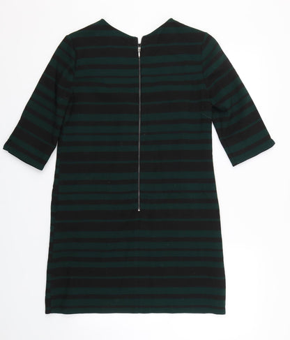 Phase Eight  Womens Green Striped  T-Shirt Dress  Size 10