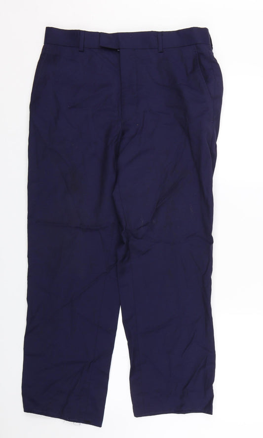 Paul Costelloe Mens Blue   Dress Pants Trousers Size 32 L25 in