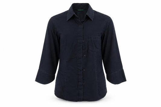 Womens UK Size S United Colors of Benetton Blue Basic Button-Up