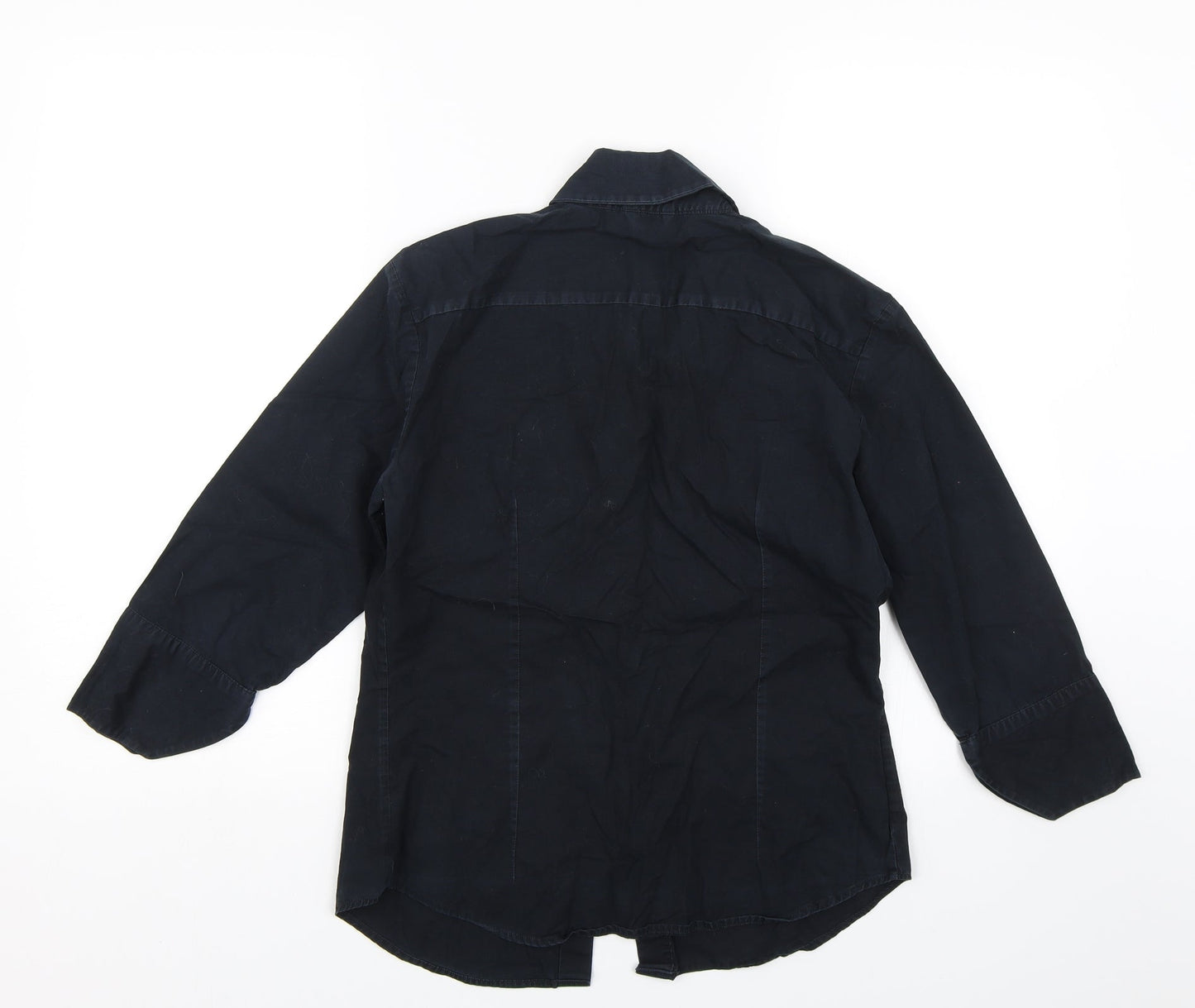 Womens UK Size S United Colors of Benetton Blue Basic Button-Up