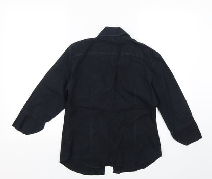 Womens UK Size S United Colors of Benetton Blue Basic Button-Up