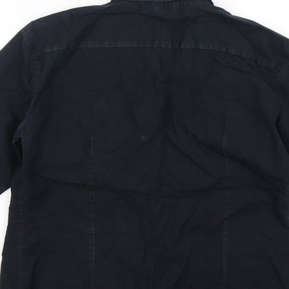 Womens UK Size S United Colors of Benetton Blue Basic Button-Up