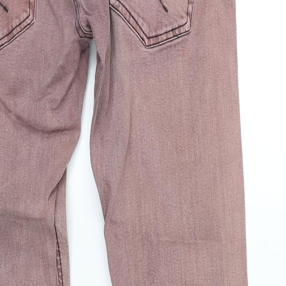 D-Struct Womens Pink  Denim Straight Jeans Size 30 L28.5 in