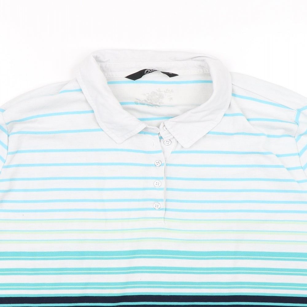 Womens UK Size XL BM Casual Blue Basic Polo
