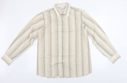 Mens UK Size M trend Brown  Button-Up Long Sleeve Casual Shirt
