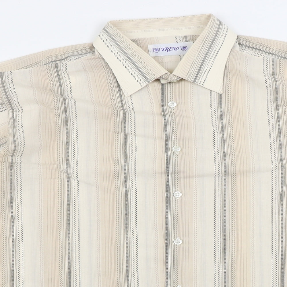 Mens UK Size M trend Brown  Button-Up Long Sleeve Casual Shirt