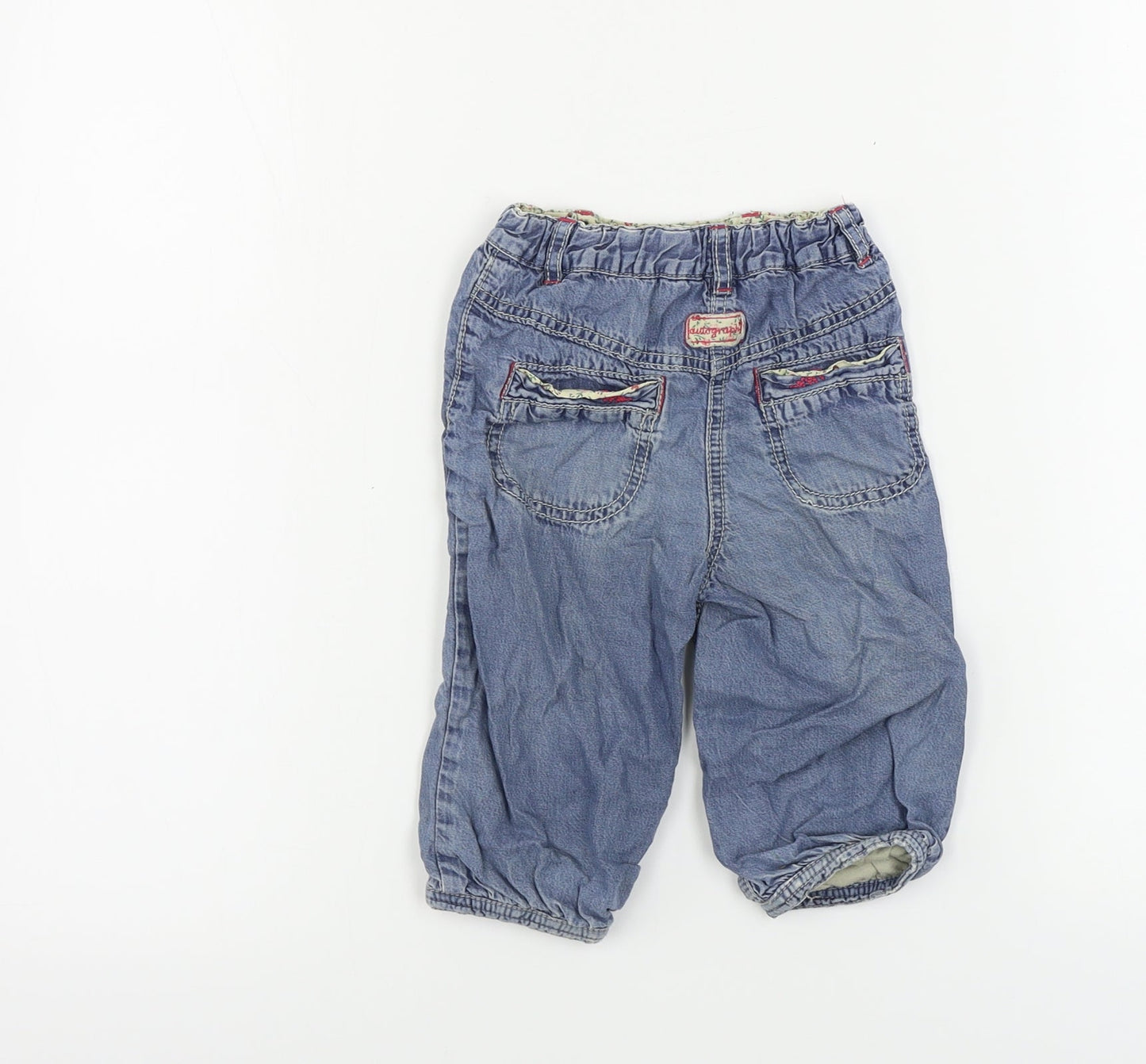 Marks and Spencer  Girls Blue   Cargo Trousers Size 9-12 Months