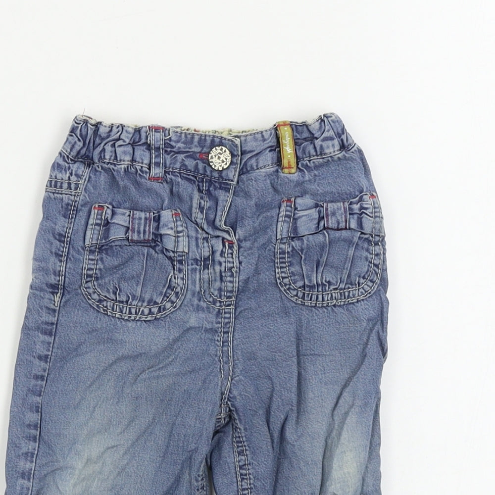 Marks and Spencer  Girls Blue   Cargo Trousers Size 9-12 Months