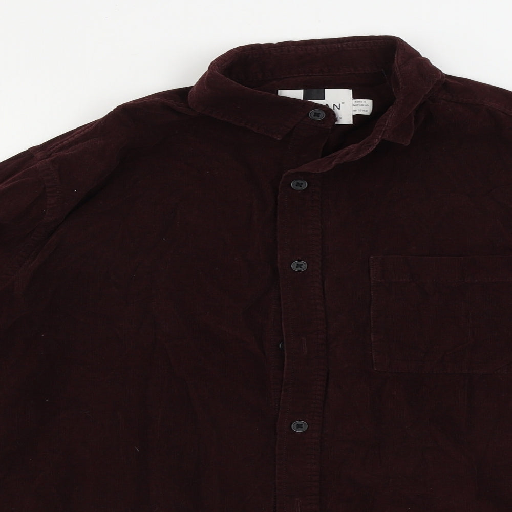 Topman  Mens Brown    Button-Up Size M