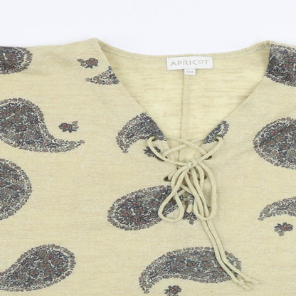 Womens UK Size M Apricot Beige Basic Blouse