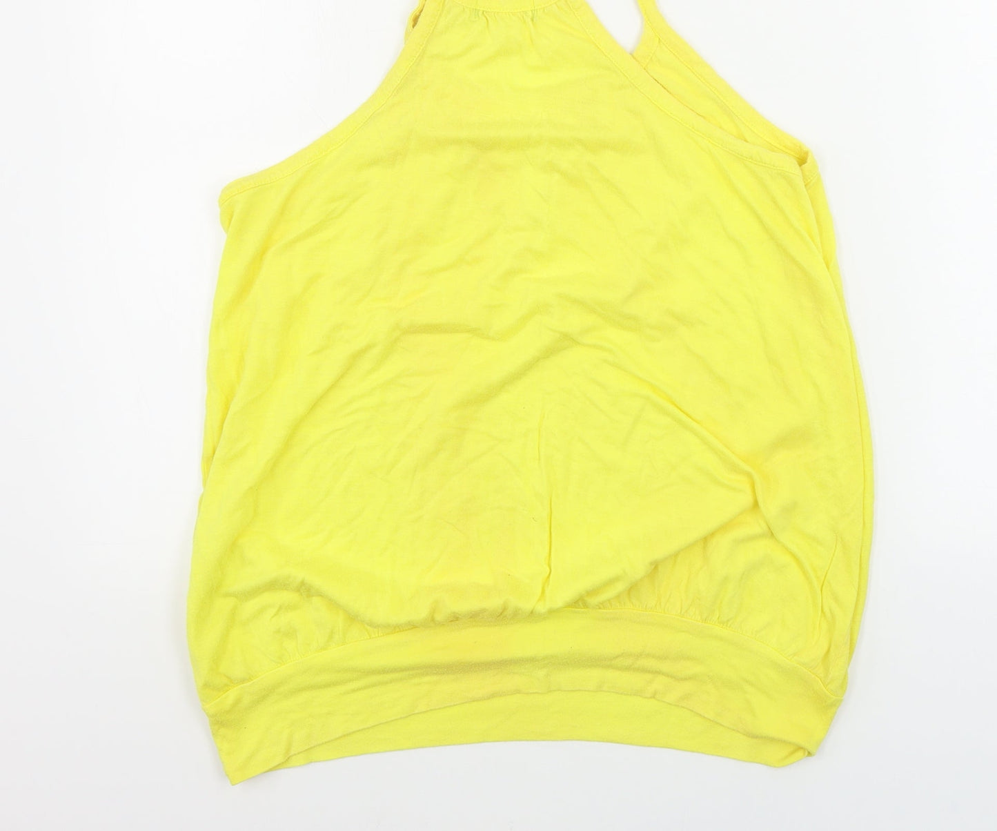 Womens UK Size 14 Topshop Yellow Basic Tank
