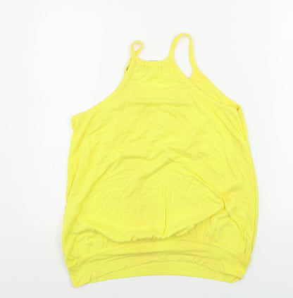 Womens UK Size 14 Topshop Yellow Basic Tank