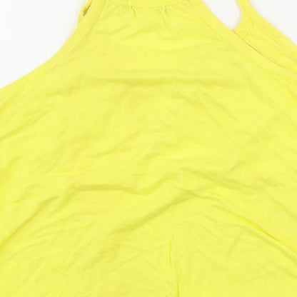 Womens UK Size 14 Topshop Yellow Basic Tank