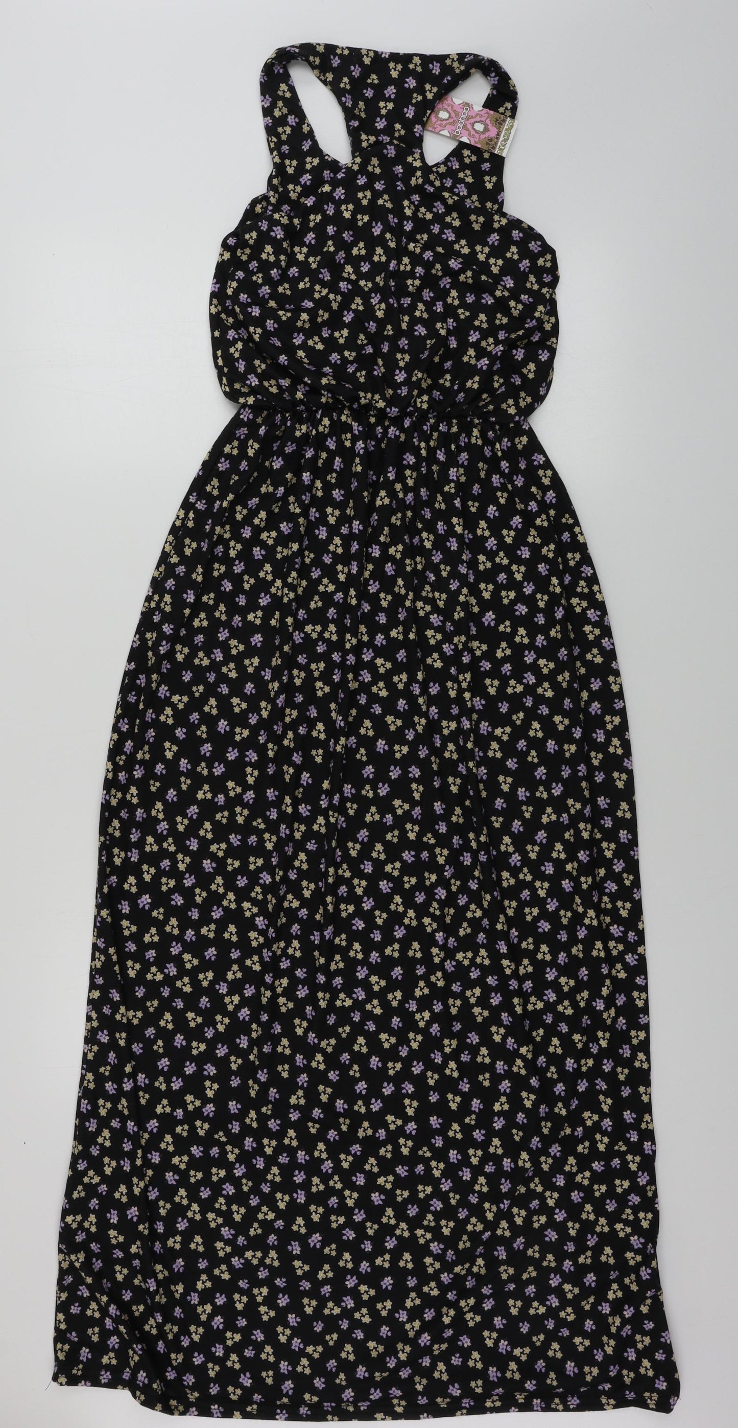 Boohoo  Womens Black Floral  A-Line  Size 4