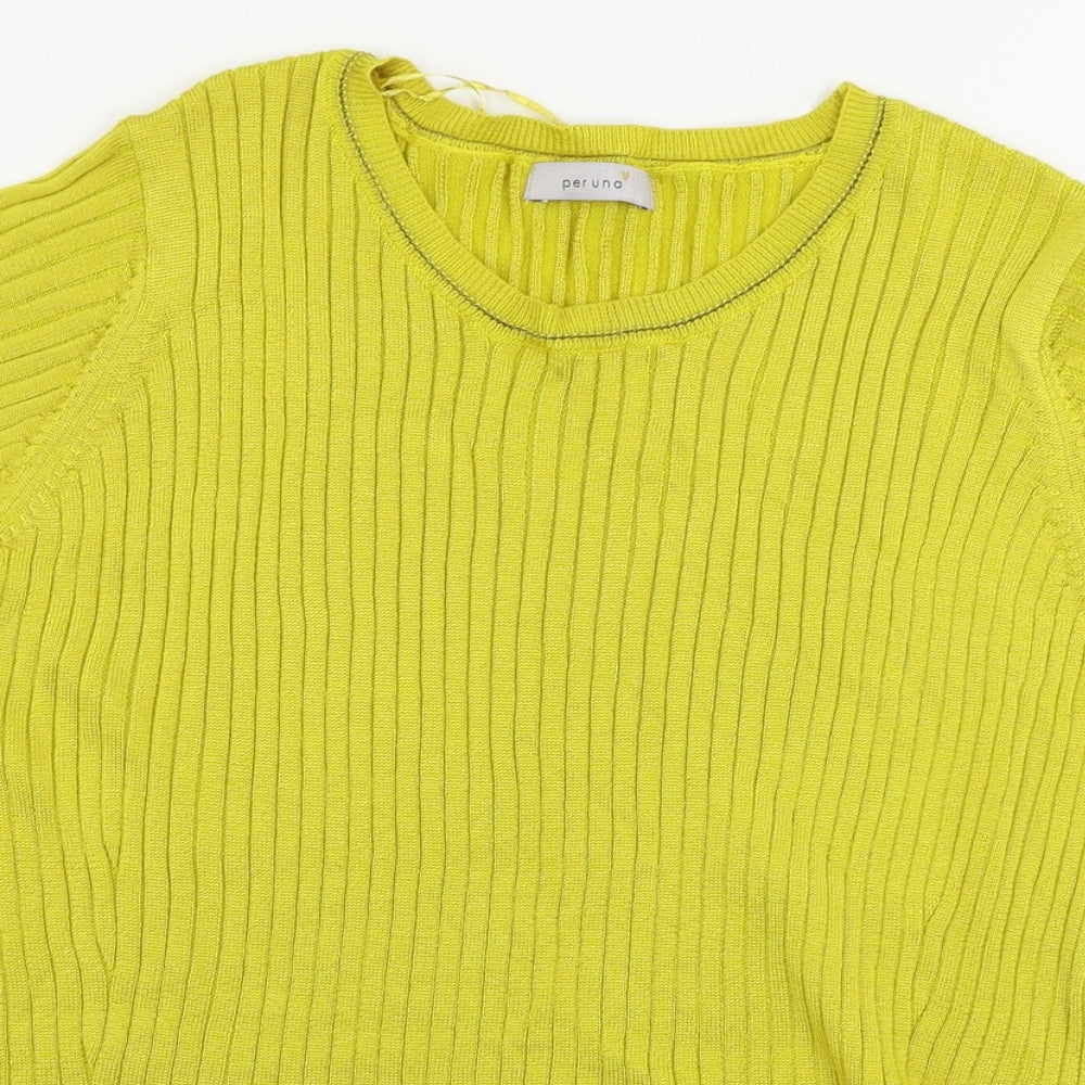 Womens UK Size 16 Marks and Spencer Yellow Pullover Jumper