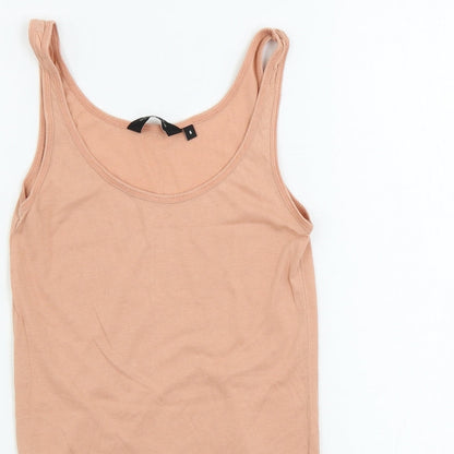 Womens UK Size 6 New Look Pink Basic T-Shirt