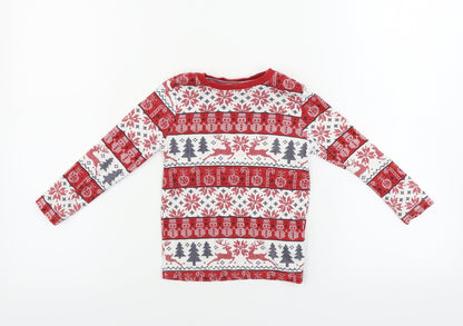 Primark  Boys Red Geometric  Basic T-Shirt Size 3-4 Years
