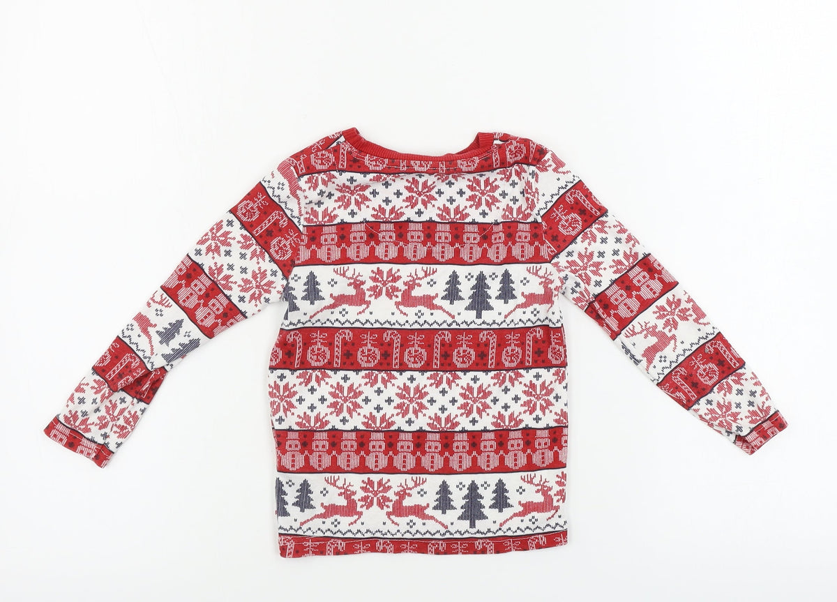 Primark  Boys Red Geometric  Basic T-Shirt Size 3-4 Years