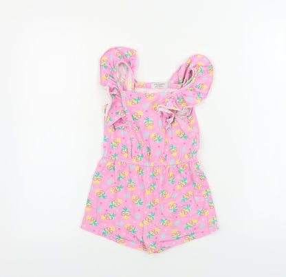Primark  Girls Pink Floral  Jumpsuit One-Piece Size 4-5 Years